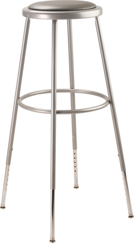 National Public Seating 6430H Round Backless Stool w/ Gray Vinyl Padded Seat, Gray-cityfoodequipment.com