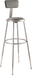 National Public Seating 6430HB Round Stool w/ Gray Vinyl Padded Back & Gray Vinyl Padded Seat, Gray-cityfoodequipment.com