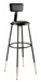 National Public Seating 6430HB-10 Round Stool w/ Black Vinyl Padded Back & Black Vinyl Padded Seat, Black-cityfoodequipment.com