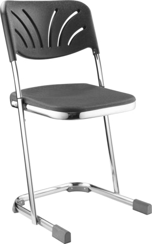 National Public Seating 6618B Elephant Z Stool w/ Black Plastic Back & Black Plastic Seat, Chrome-cityfoodequipment.com