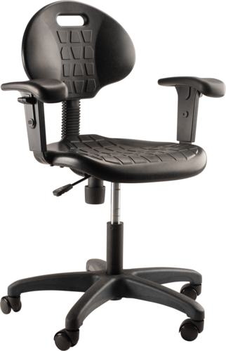 National Public Seating 6716HB Swivel Task Chair w/ Low Back & Polyurethane Seat, Black-cityfoodequipment.com