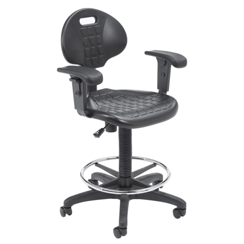 National Public Seating 6722HB Swivel Task Chair w/ Low Back & Polyurethane Seat, Black-cityfoodequipment.com