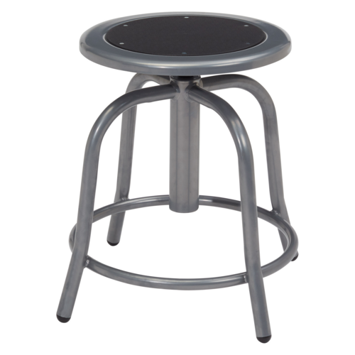 National Public Seating 6810-02 Round Backless Swivel Stool w/ Black Steel Seat, Gray-cityfoodequipment.com