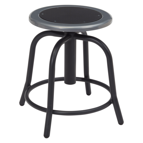 National Public Seating 6810-10 Round Backless Swivel Stool w/ Black Steel Seat, Black-cityfoodequipment.com