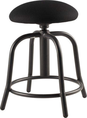 National Public Seating 6810S-10 Round Backless Swivel Stool w/ Black Fabric Cushion Seat, Black-cityfoodequipment.com