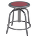 National Public Seating 6818-02 Round Backless Swivel Stool w/ Burgundy Steel Seat, Gray-cityfoodequipment.com