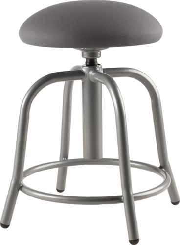 National Public Seating 6820S-02 Round Backless Swivel Stool w/ Charcoal Fabric Cushion Seat, Gray-cityfoodequipment.com