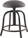 National Public Seating 6820S-10 Round Backless Swivel Stool w/ Charcoal Fabric Cushion Seat, Black-cityfoodequipment.com