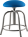 National Public Seating 6825S-02 Round Backless Swivel Stool w/ Cobalt Blue Fabric Seat, Gray-cityfoodequipment.com