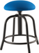 National Public Seating 6825S-10 Round Backless Swivel Stool w/ Cobalt Blue Fabric Seat, Black-cityfoodequipment.com