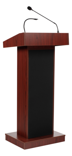 National Public Seating 800X-MY Floor Lectern w/ (1) Shelf - 22" x 17" x 46", Laminate, Mahogany-cityfoodequipment.com