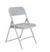 National Public Seating 802 Folding Chair w/ Gray Plastic Back & Seat - Steel Frame, Gray-cityfoodequipment.com