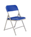 National Public Seating 805 Folding Chair w/ Blue Plastic Back & Seat - Steel Frame, Gray-cityfoodequipment.com