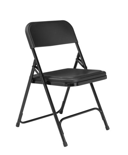 National Public Seating 810 Folding Chair w/ Burgundy Plastic Back & Seat - Steel Frame, Black-cityfoodequipment.com