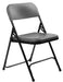 National Public Seating 820 Folding Chair w/ Charcoal Plastic Back & Seat - Steel Frame, Black-cityfoodequipment.com