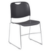 National Public Seating 8502 Stacking Chair w/ Gunmetal Gray Plastic Back & Seat - Chrome Plated Frame-cityfoodequipment.com
