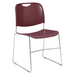 National Public Seating 8508 Stacking Chair w/ Wine Plastic Back & Seat - Chrome Plated Frame-cityfoodequipment.com
