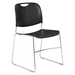 National Public Seating 8510 Stacking Chair w/ Black Plastic Back & Seat - Steel Frame, Chrome Plated-cityfoodequipment.com
