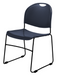 National Public Seating 855-CL Stacking Chair w/ Navy Blue Plastic Back & Seat - Steel Frame, Black-cityfoodequipment.com