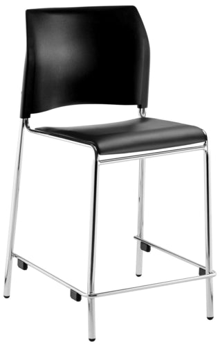 National Public Seating 8710C-11-10 Counter Height Stool w/ Curved Back & Polypropylene Seat, Black-cityfoodequipment.com