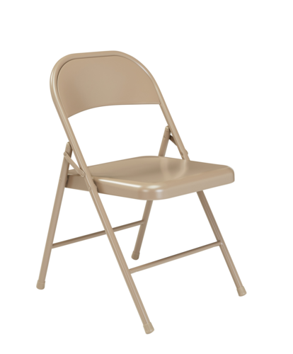 National Public Seating 901 Folding Chair w/ Beige Steel Back & Seat - Steel Frame, Beige-cityfoodequipment.com
