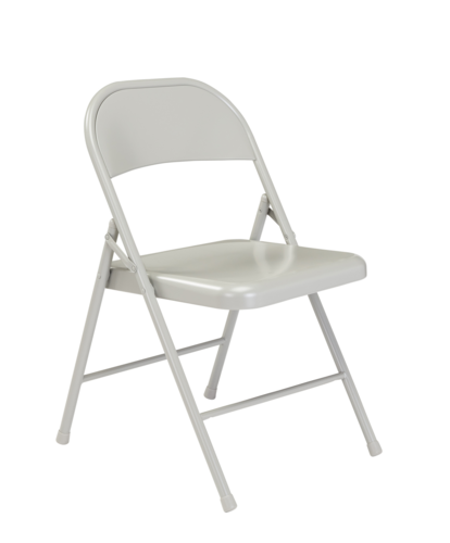 National Public Seating 902 Folding Chair w/ Gray Steel Back & Seat - Steel Frame, Gray-cityfoodequipment.com