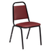 National Public Seating 9108-B Stacking Chair w/ Pleasant Burgundy Vinyl Back & Seat - Steel Frame, Black-cityfoodequipment.com