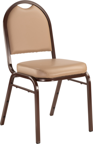 National Public Seating 9201-M Stacking Chair w/ French Beige Vinyl Back & Seat - Steel Frame, Mocha-cityfoodequipment.com