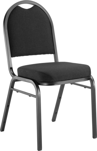 National Public Seating 9260-BT Stacking Chair w/ Ebony Black Fabric Back & Seat - Steel Frame, Black-cityfoodequipment.com