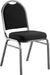 National Public Seating 9260-SV Stacking Chair w/ Ebony Black Fabric Back & Seat - Steel Frame, Silver Vein-cityfoodequipment.com