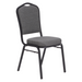National Public Seating 9362-BT Stacking Chair w/ Natural Graystone Fabric Back & Seat - Steel Frame, Black-cityfoodequipment.com