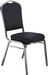 National Public Seating 9364-SV Stacking Chair w/ Diamond Pattern Navy Fabric Back & Seat - Steel Frame, Silver Vein-cityfoodequipment.com