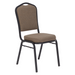 National Public Seating 9378-BT Stacking Chair w/ Natural Taupe Fabric Back & Seat - Steel Frame, Black-cityfoodequipment.com