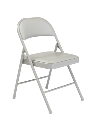 National Public Seating 952 Folding Chair w/ Gray Vinyl Back & Seat - Steel Frame, Gray-cityfoodequipment.com