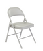 National Public Seating 952 Folding Chair w/ Gray Vinyl Back & Seat - Steel Frame, Gray-cityfoodequipment.com
