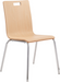 National Public Seating BCC22 Caf? Chair w/ Natural Wood Back & Seat - Steel Frame, Silver-cityfoodequipment.com