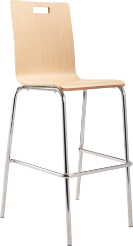 National Public Seating BCS22 Bar Stool W/ Natural Wood Back & Natural Wood Seat, Silver-cityfoodequipment.com