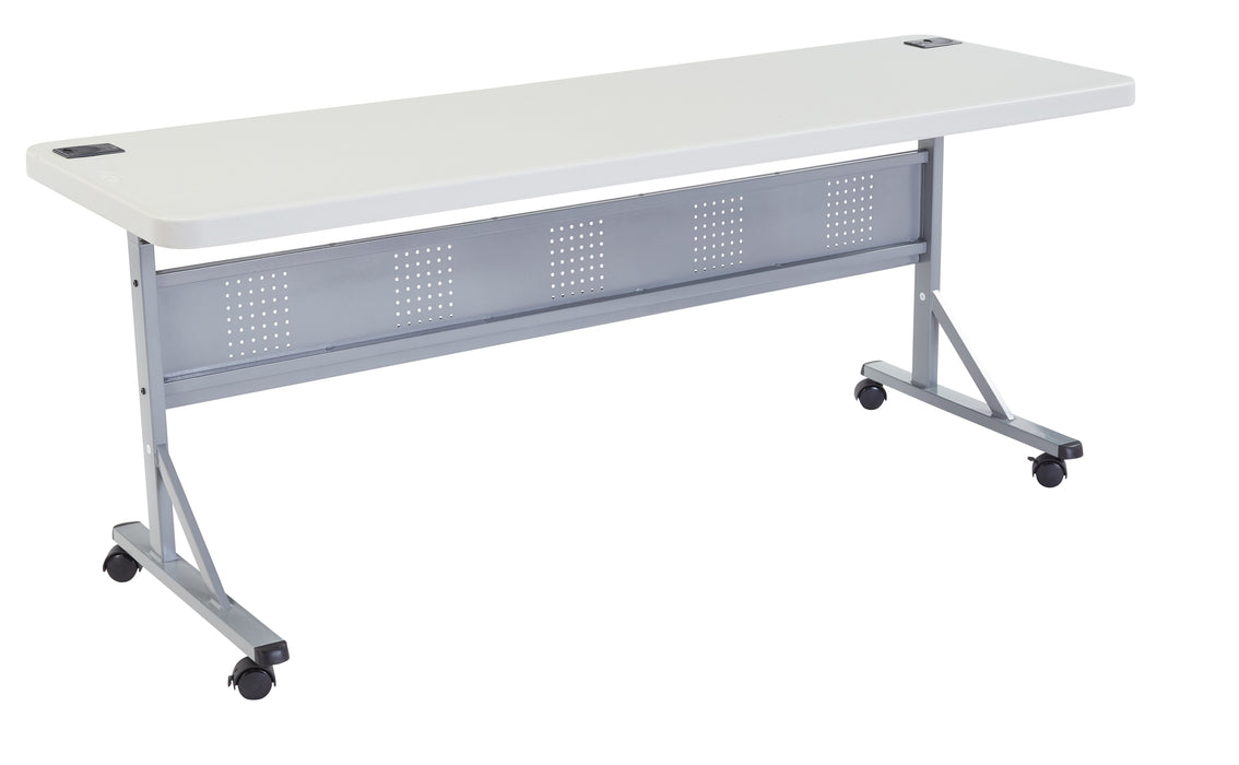 National Public Seating BPFT-2472 Desk Height Training Table W/ 1 3/4" Top, 24"W X 72"L, Speckled Grey-cityfoodequipment.com