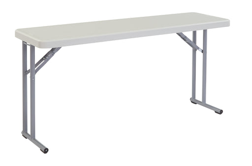 National Public Seating BT1860 Folding Table w/ Speckled Gray Plastic Top & Gray Steel Frame - 60"L x 18"W x 29 1/2"H-cityfoodequipment.com