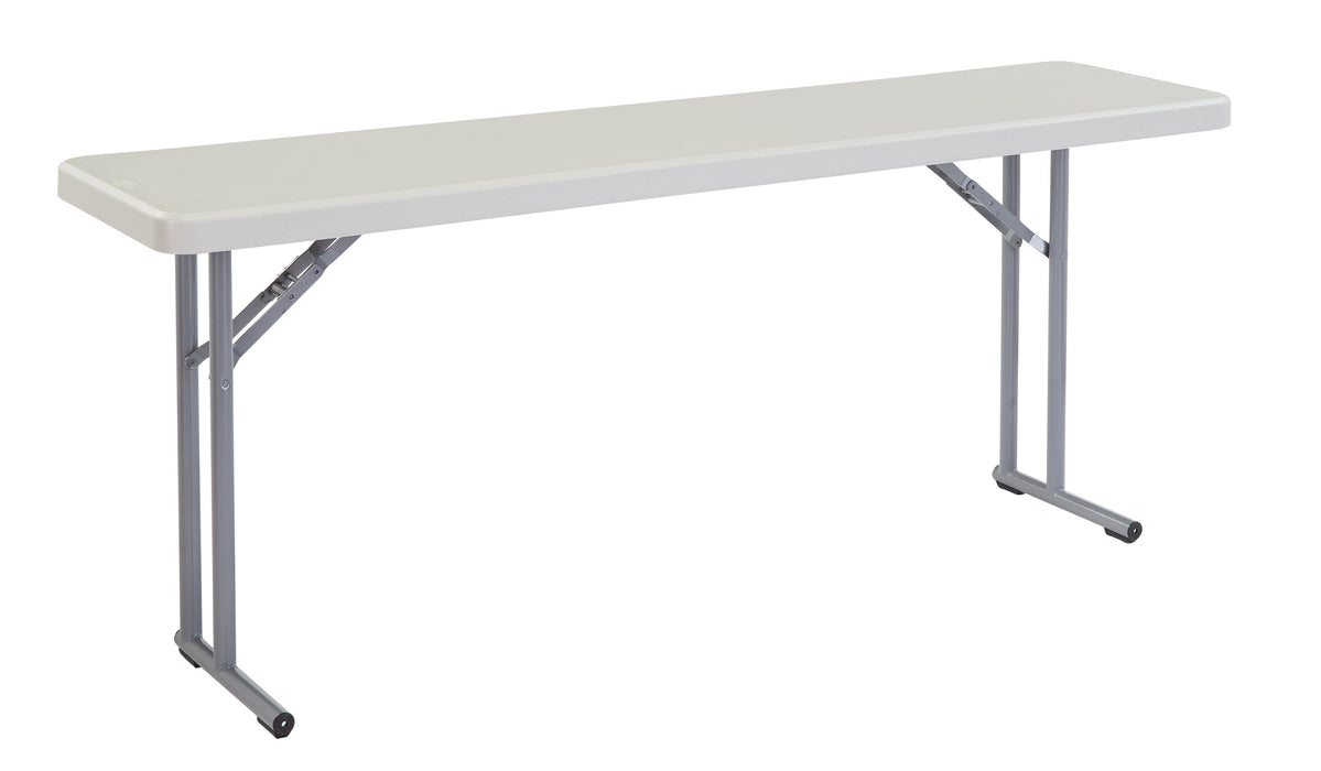 National Public Seating BT1872 Folding Table w/ Speckled Gray Plastic Top & Gray Steel Frame - 72"L x 18"W x 29 1/2"H-cityfoodequipment.com