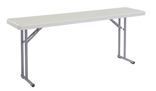 National Public Seating BT1872 Folding Table w/ Speckled Gray Plastic Top & Gray Steel Frame - 72"L x 18"W x 29 1/2"H-cityfoodequipment.com