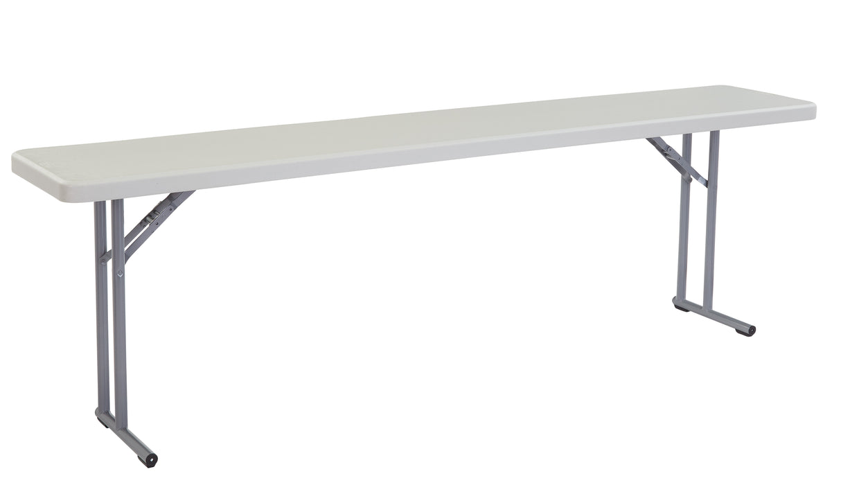 National Public Seating BT1896 Folding Table w/ Speckled Gray Plastic Top & Gray Steel Frame - 96"L x 18"W x 29 1/2"H-cityfoodequipment.com