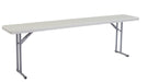 National Public Seating BT1896 Folding Table w/ Speckled Gray Plastic Top & Gray Steel Frame - 96"L x 18"W x 29 1/2"H-cityfoodequipment.com