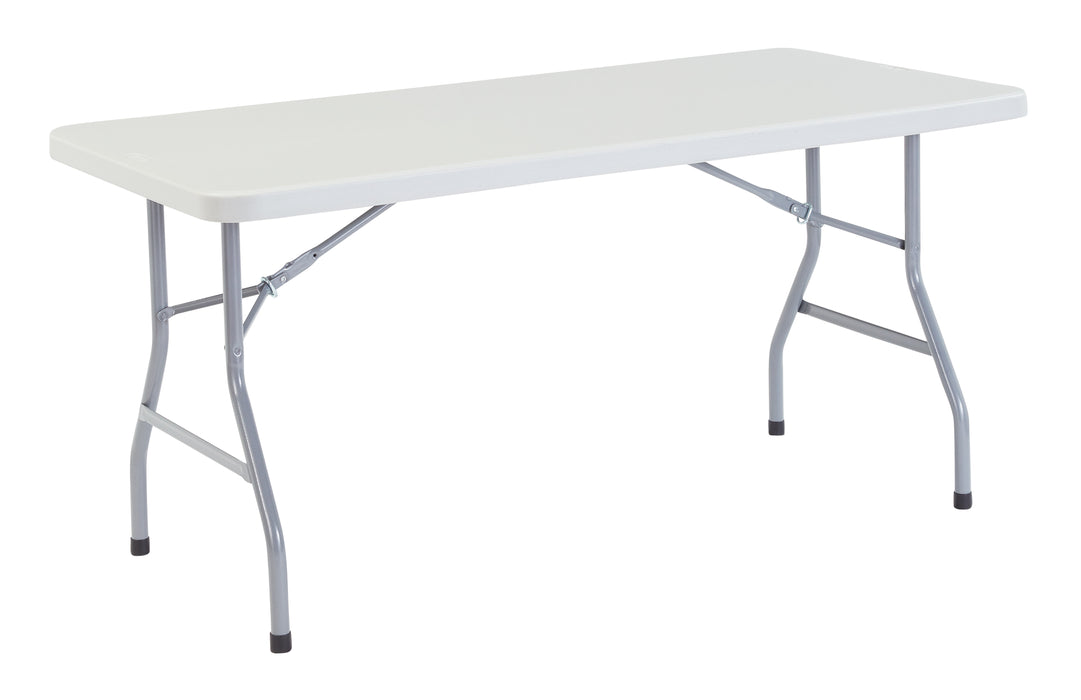 National Public Seating BT3060 Folding Table W/ Speckled Gray Plastic Top & Gray Steel Frame - 60"L X 30"W X 29 1/2"H-cityfoodequipment.com