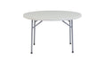 National Public Seating BT48R 48" Round Folding Table W/ Speckled Gray Plastic Top & Gray Steel Frame - 29 1/2"H-cityfoodequipment.com