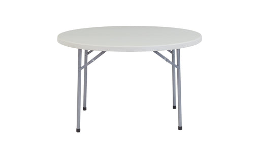 National Public Seating BT48R 48" Round Folding Table W/ Speckled Gray Plastic Top & Gray Steel Frame - 29 1/2"H-cityfoodequipment.com