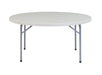 National Public Seating BT60R 60" Round Folding Table W/ Speckled Gray Plastic Top & Gray Steel Frame - 29 1/2"H-cityfoodequipment.com