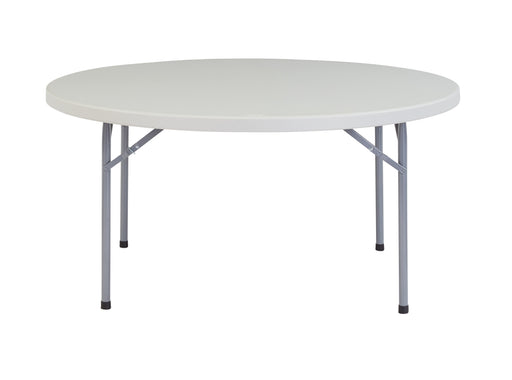 National Public Seating BT60R 60" Round Folding Table W/ Speckled Gray Plastic Top & Gray Steel Frame - 29 1/2"H-cityfoodequipment.com
