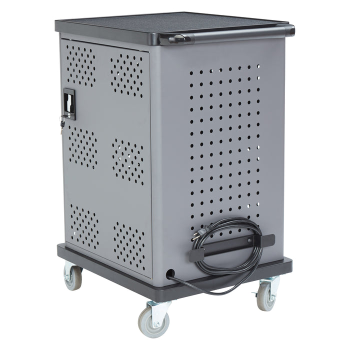 National Public Seating DCC Laptop Charging Cart W/ (2) Shelves - 12 Ft Cord, Steel-cityfoodequipment.com