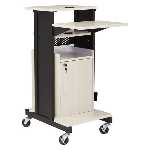 National Public Seating PRC250 40 1/2" 8 Level Presentation Station - Steel/laminate, Black/ivory-cityfoodequipment.com